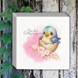 Servilleta De Papel Cute Kawaii Egg Bird Elegant Floral Baby Shower