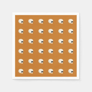 Servilleta De Papel Cute Kawaii Halloween Skull Polka Dots naranja