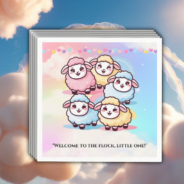 Servilleta De Papel Cute Kawaii Little Lamb Baby Shower