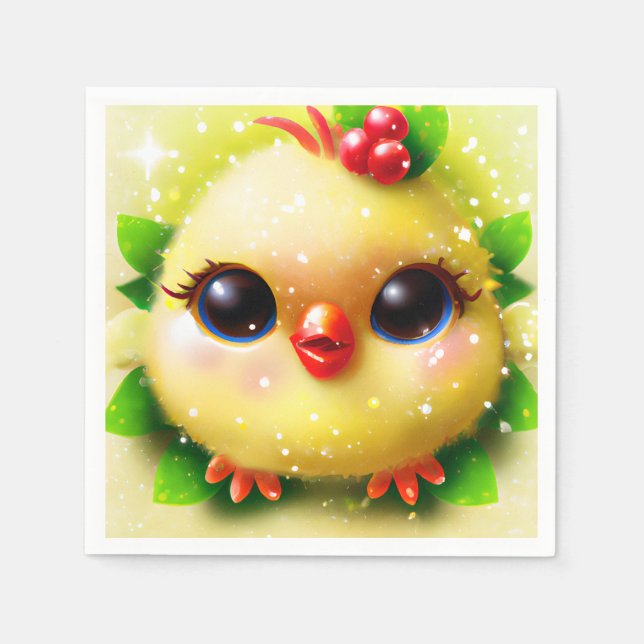 Servilleta De Papel Cute Kawaii Nene Chick (Anverso)