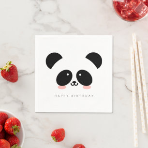Servilleta De Papel Cute Kawaii Panda Añade Tu Saludo