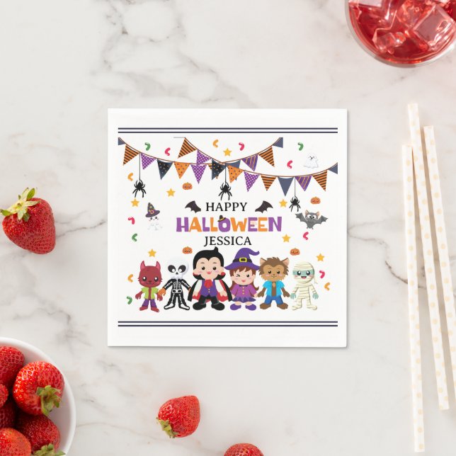 Servilleta De Papel Cute Kids Halloween Fiesta de disfraces (In situ)