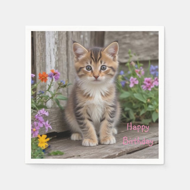 Servilleta De Papel Cute Kitten (Anverso)