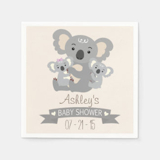 Servilleta De Papel Cute Koala Twins Baby Shower