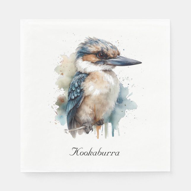 Servilleta De Papel Cute Kookaburra en una sucursal, personalizado (Anverso)