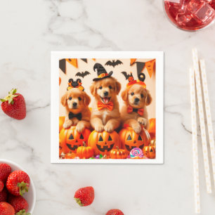 Servilleta De Papel Cute labrador puppies halloween