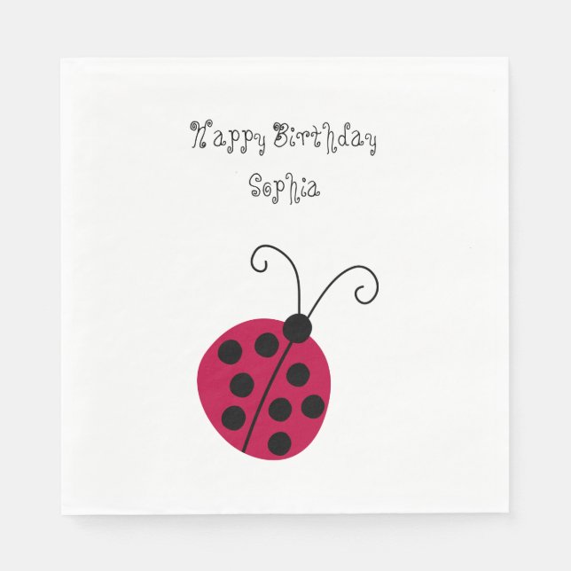 Servilleta De Papel Cute Ladybug (Anverso)