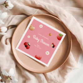 Servilleta De Papel Cute Ladybug Flowers Baby Shower