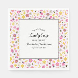 Servilleta De Papel Cute Ladybug Pink Girl Baby Shower