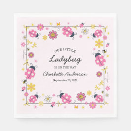 Servilleta De Papel Cute Ladybug Pink Girl Baby Shower