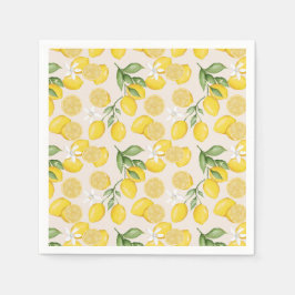 Servilleta De Papel Cute Lemon Citrus Fruit Summer Baby Shower