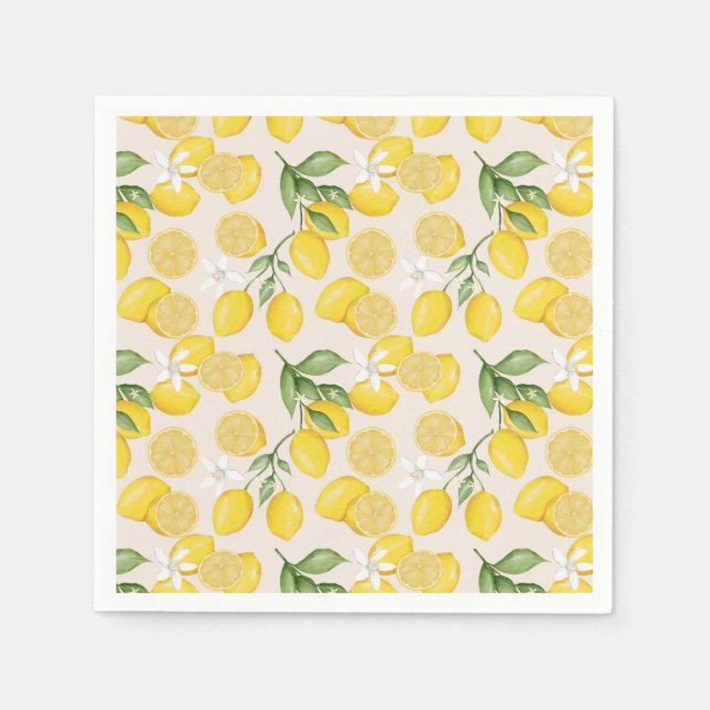 Servilleta De Papel Cute Lemon Citrus Fruit Summer Baby Shower (Anverso)