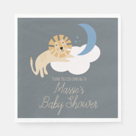 Servilleta De Papel Cute León Luna Nube Baby Shower Gracias  