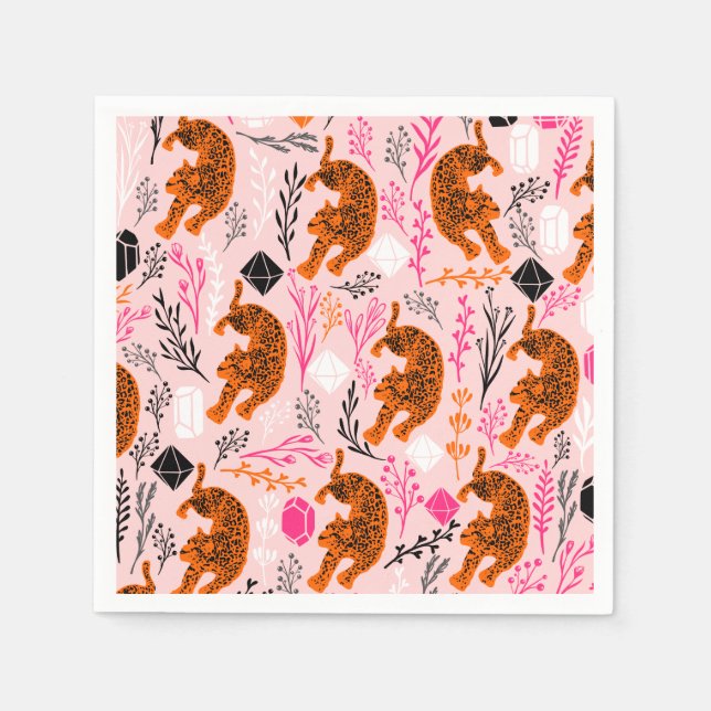 Servilleta De Papel Cute Leopard Paper Napkins (Anverso)
