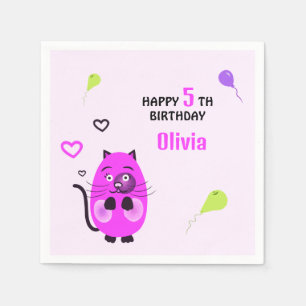 Servilleta De Papel Cute lilac cat