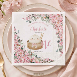 Servilleta De Papel Cute Little Dumpling Flor de Cerezo Cumpleaños 1