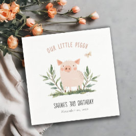 Servilleta De Papel Cute Little Farm Pig Butterfly Kids Cumpleaños