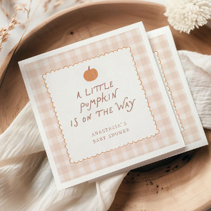 Servilleta De Papel Cute Little Pumpkin en el Camino Baby Shower