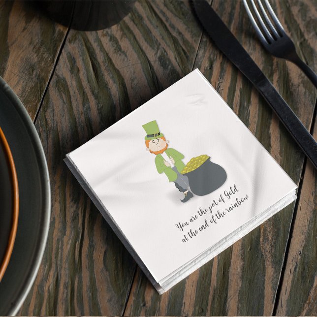 Servilleta De Papel Cute Lucky Leprechaun Personalizado (Subido por el creador)
