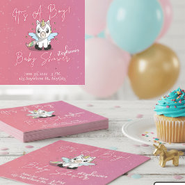 Servilleta De Papel Cute Magical Unicorn Boy Baby Shower Napkins | Pin