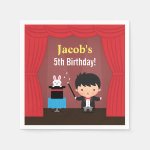 Servilleta De Papel Cute Magicie Kids Magic Birday Party