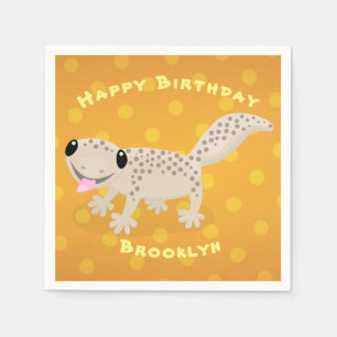 Servilleta De Papel Cute manchado de gecko personalizado de ilustracio