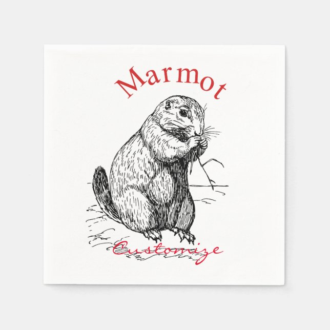 Servilleta De Papel Cute Marmot Animal Thunder_Cove (Anverso)