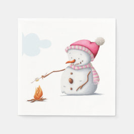 Servilleta De Papel Cute Marshmallow Snowman Winter