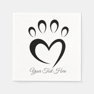 Servilleta De Papel Cute Meow Paw Texto Personalizado Personalizado