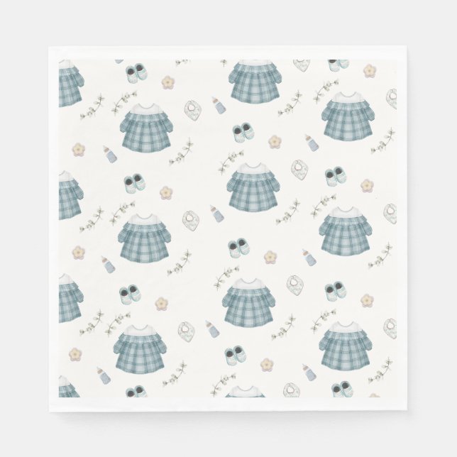 Servilleta De Papel Cute Minimal Boho Clothes Pattern Baby Shower (Anverso)
