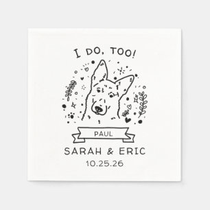 Servilleta De Papel Cute Minimal Doodle German Sherpherd Dog Boda