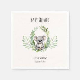 Servilleta De Papel Cute Minimal Koala Bear Baby Shower