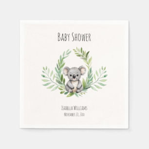 Servilleta De Papel Cute Minimal Koala Bear Baby Shower