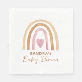 Servilleta De Papel Cute Minimal Neutral Boho Rainbow Baby Shower