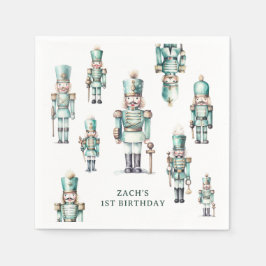 Servilleta De Papel Cute Mint Nutcracker Boy Birday Party
