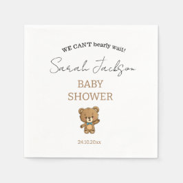 Servilleta De Papel Cute moderna acuarela Teddy Bear Baby Shower