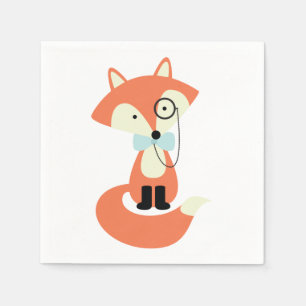 Servilleta De Papel Cute Monocle Hipster Red Fox