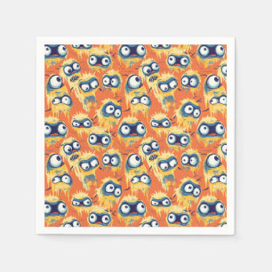 Servilleta De Papel Cute Monstruo de Halloween Amarillo Naranja