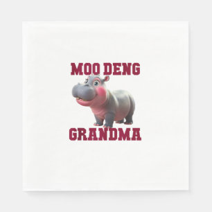 Servilleta De Papel Cute MOO DENG GRANDMA Bebé Hippo Granny TeachCu