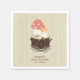 Servilleta De Papel Cute Mushroom Baby Shower Napkin
