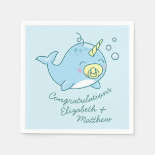 Servilleta De Papel Cute Narwhal Baby Shower Kawaii