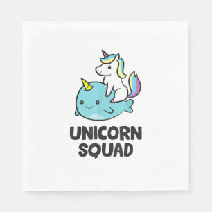 Servilleta De Papel Cute Narwhal Unicorn Squad Funny Unicorn Y Narwh