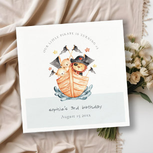Servilleta De Papel Cute Nautical Pirate Barco de León Niños Cubo Cump