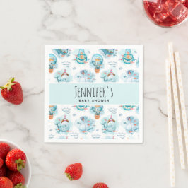 Servilleta De Papel Cute Nautical Whats Watercolor Baby Shower
