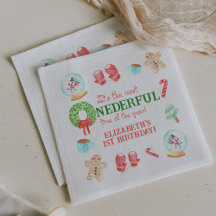 Cute Navidad Más MARAVILLOSO Primer Cumpleaños