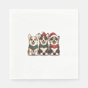 Servilleta De Papel Cute Navidades Welsh Corgi Perros Santa Puppy Holi