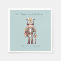 Cute Nutcracker come bebida, sé feliz Navidad