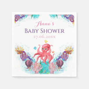 Servilleta De Papel Cute Ocean Sea baby Octopus colorido Baby Shower