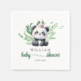 Servilleta De Papel Cute Panda Bear Baby Shower Watercolor Greeneratio