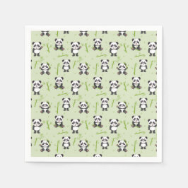 Servilleta De Papel Cute Panda Bear Bamboo Kawaii Animals Pattern